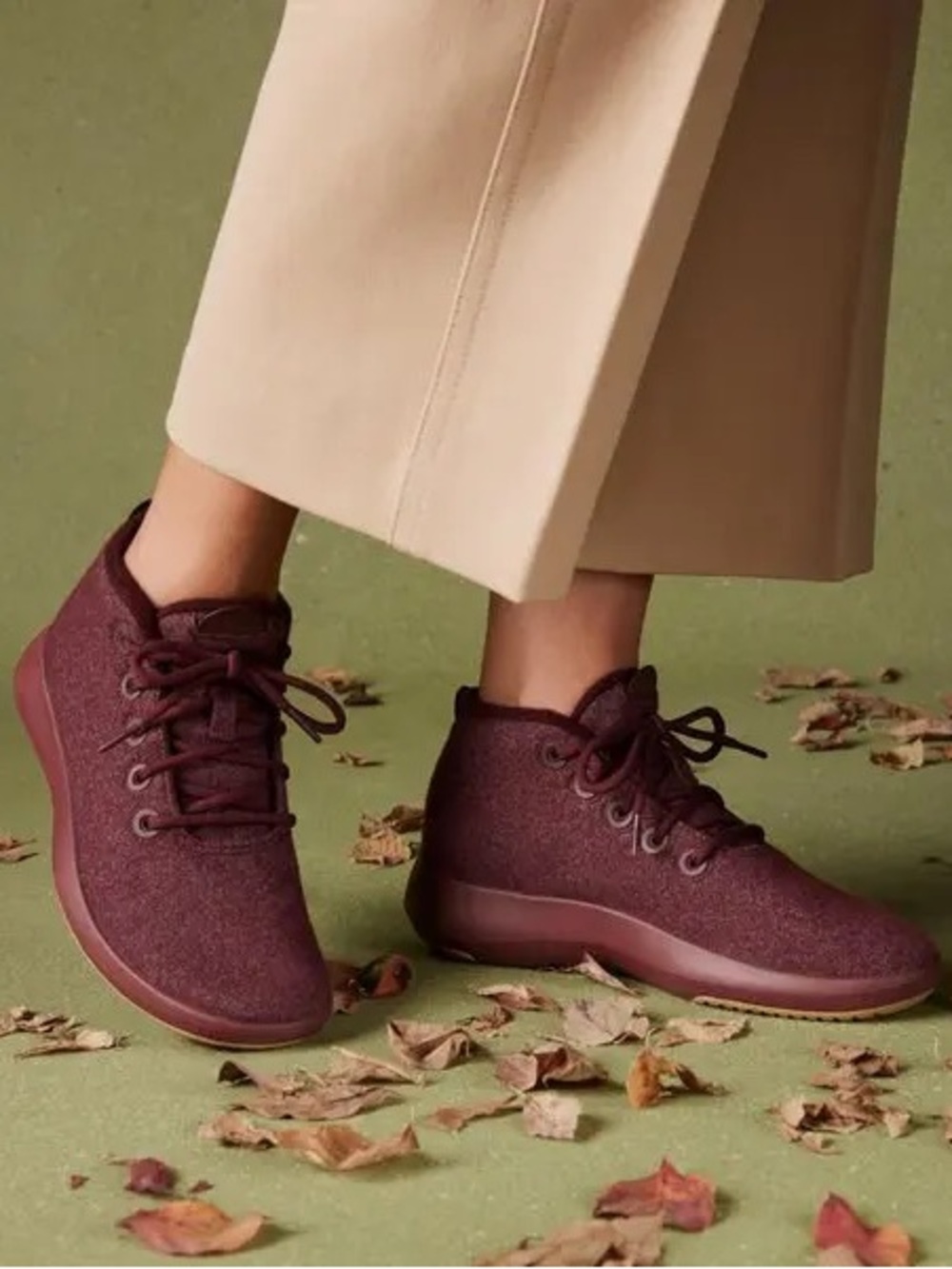 Allbirds Runner Up Mizzle Sneakers Women Sz 9 Burgundy High Top Wool Travel